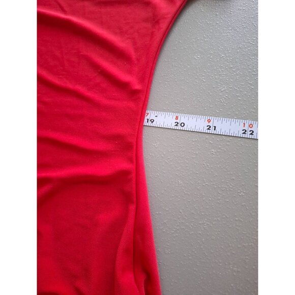 Cato Women Tunic Top L Red Flowy Hemline Lightweight Short Sleeve Lagenlook Boho - Picture 7 of 8